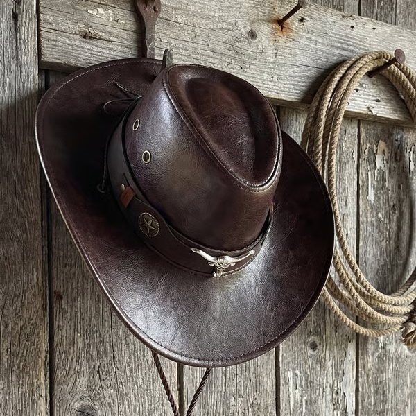 🔥Last Day 50% OFF🤠Daisy’s Premium Handcrafted Leather Cattleman Hat – Authentic Western Outback Style 🤠🌵