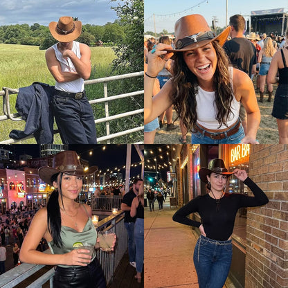 🔥Last Day 50% OFF🤠Daisy’s Premium Handcrafted Leather Cattleman Hat – Authentic Western Outback Style 🤠🌵