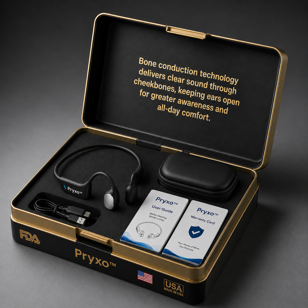 🔥 Final 2 Hours : Only Limited Stock Left🏆Pryxo™ Bone Conduction Smart Hearing Headphones （Mayo Clinic Recommended）